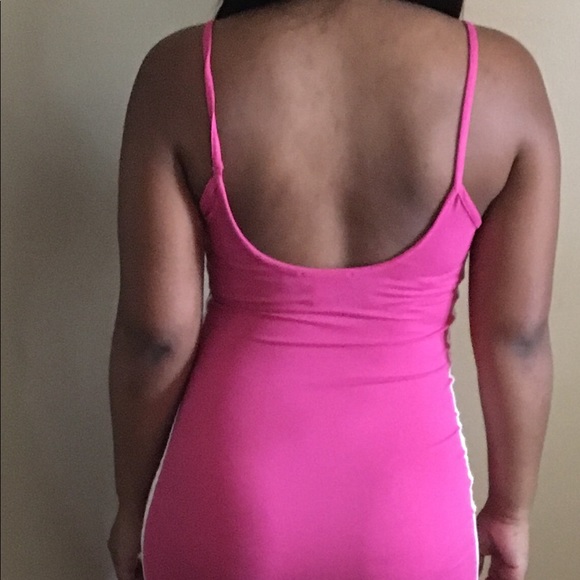 New Fuchsia Cami Dress with Side Stripe - Picture 2 of 8